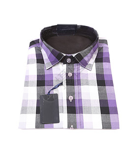 紫色口袋边框成型的格子衬衫背景