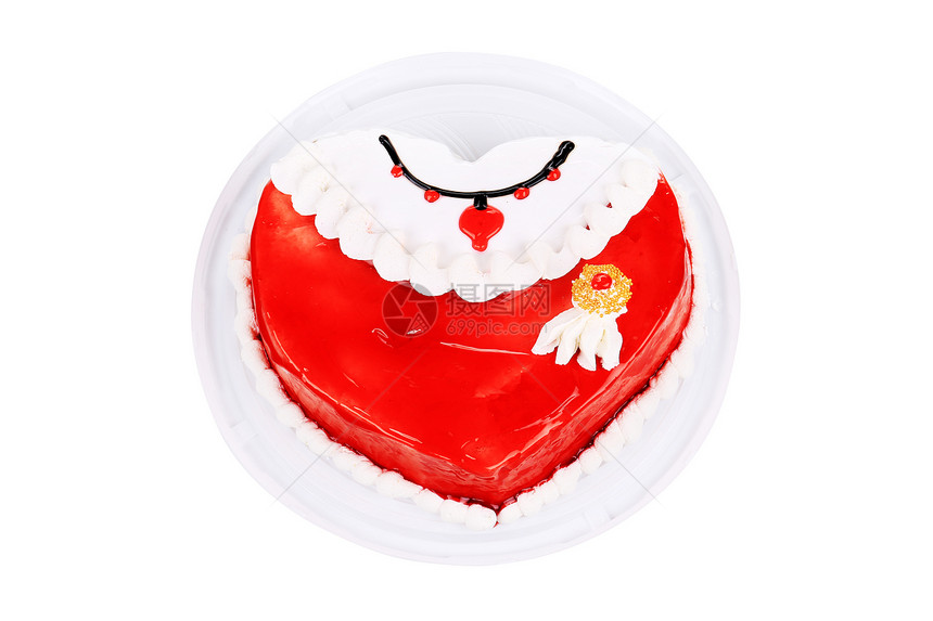 红层蛋糕派对杏仁片磨砂香草生日甜点庆典食物酱料饼子图片