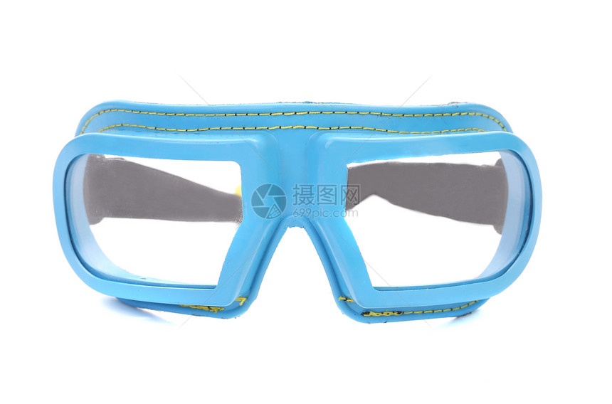 保护眼镜白色带子黑色配饰蓝色运动风镜海滩假期水池图片