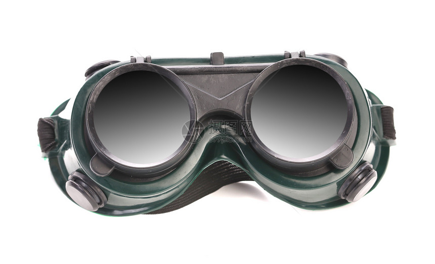 绿色焊接眼镜玻璃眼睛镜片剪裁杯状警告劳动者损害警卫劳动图片