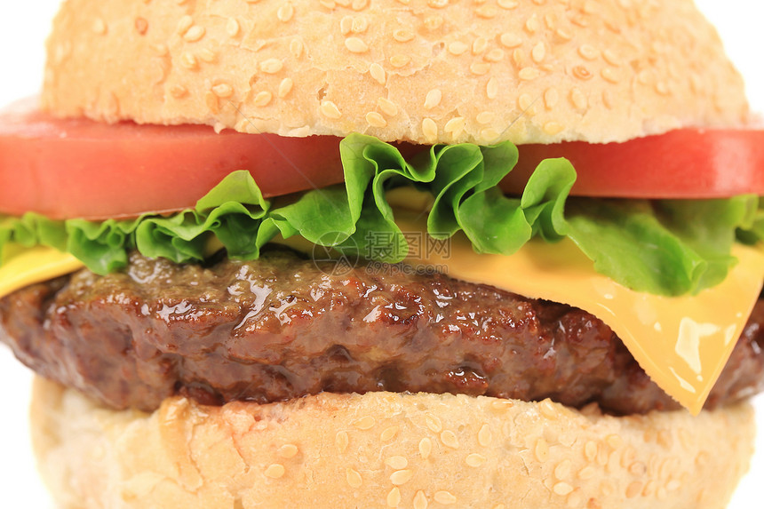 美味的芝士汉堡快餐食物饮食宏观午餐美食沙拉小吃芝士蔬菜牛肉图片
