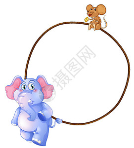 大象吃大象 鼠标和圆空模板设计图片