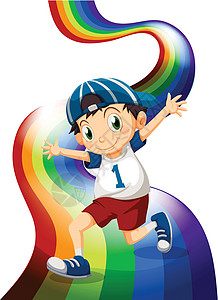 诞生色之罂栗色一个男孩和一个彩虹设计图片