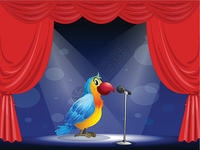 舞台中心方的鹦鹉背景图片