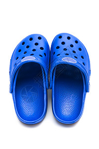 蓝色橡胶橡胶鞋海滩橡皮塑料拖鞋配饰白色凉鞋时尚高清图片