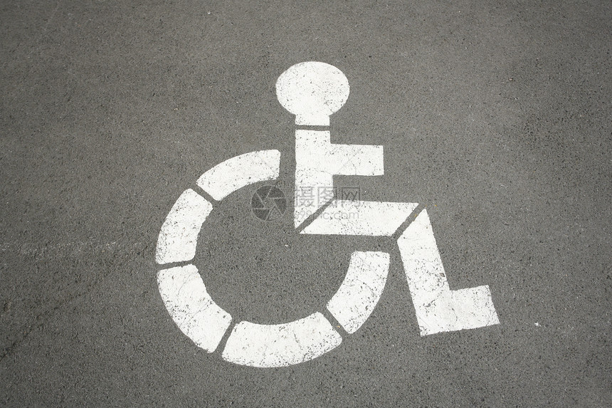 街道上油漆残疾人的停车牌号安全国际驾驶城市信号运输车辆车站交通网络图片