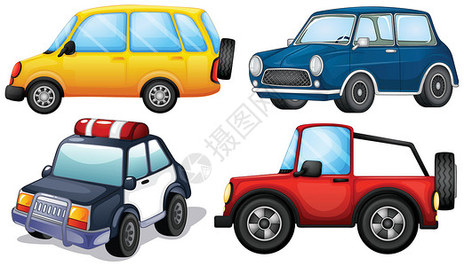 不同种类和颜色的汽车背景图片