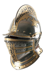 铁头盔历史装饰品文化盔甲金属铆钉背景图片
