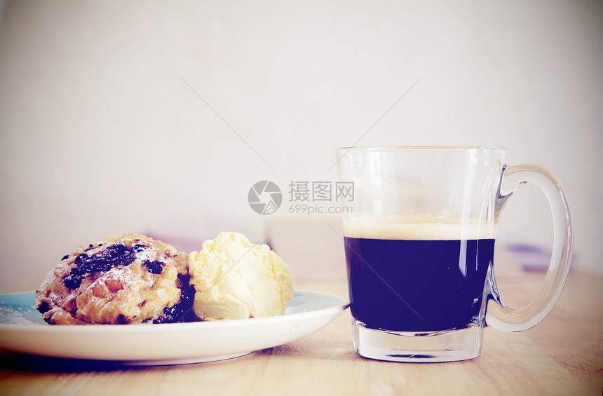 早餐加一杯咖啡黑咖啡图片