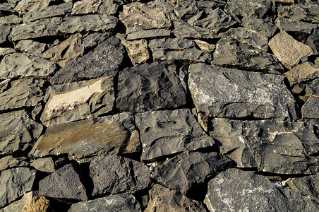 石墙火山建筑学岩石背景图片