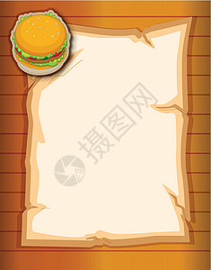 上面有汉堡包的纸背景图片