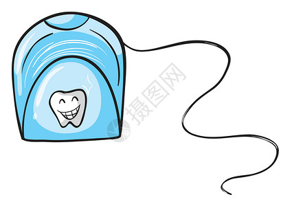 牙线使用组织持有者白色清洁度贮存细绳绘画卡通片浴室微笑房间卫生插画