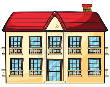 屋顶的家一个房子商业绘画窗户住宅小屋建筑学卡通片庇护所公寓别墅插画