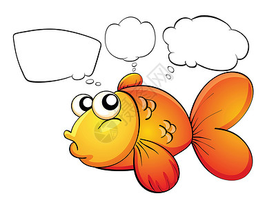思考的鱼金鱼和空投的呼喊设计图片
