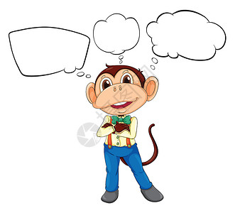 猴子素材一只男性猴子 有空白的呼号设计图片