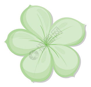 一个五毛绿色的花朵插画