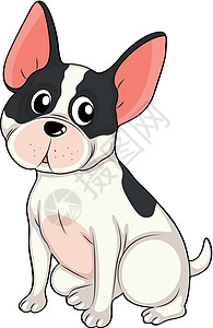 宝宝耳朵年轻的斗牛犬最好的朋友卡通片忠诚绘画剪贴动物灰色小狗图片鼻子插画