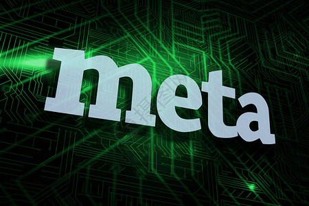 Meta对抗绿色和黑电路板背景图片