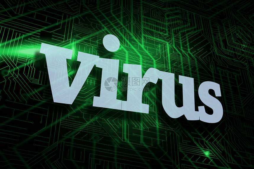 对抗绿色和黑色电路板的病毒流行语硬件计算电脑危险辉光一个字攻击技术互联网图片