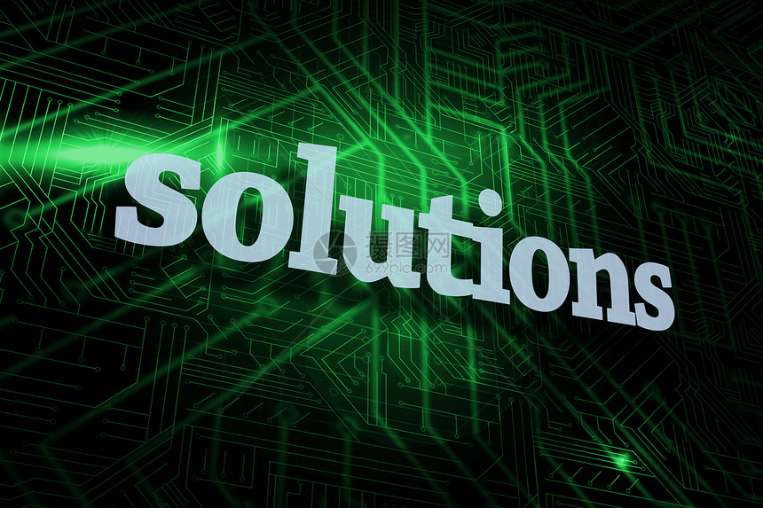 针对绿色和黑色电路板的解决方案答案商业硬件计算辉光流行语电脑技术一个字图片
