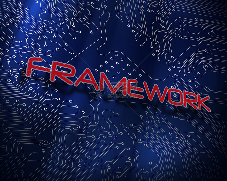 蓝色科技背景下的框架图片