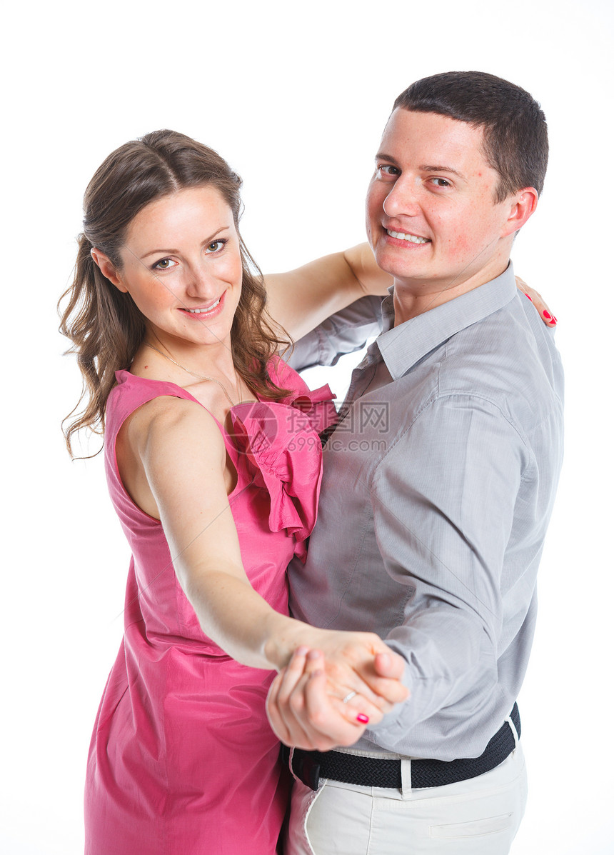 年轻夫妇微笑男人女朋友成人喜悦夫妻工作室乐趣拥抱男性图片