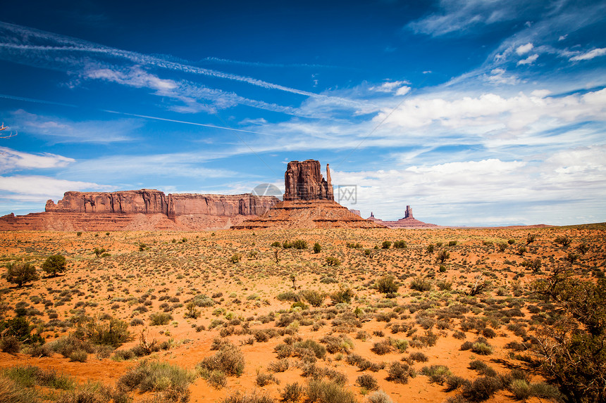 古迹谷峡谷国家橙子地平线红色土地蓝色纪念碑岩石沙漠图片