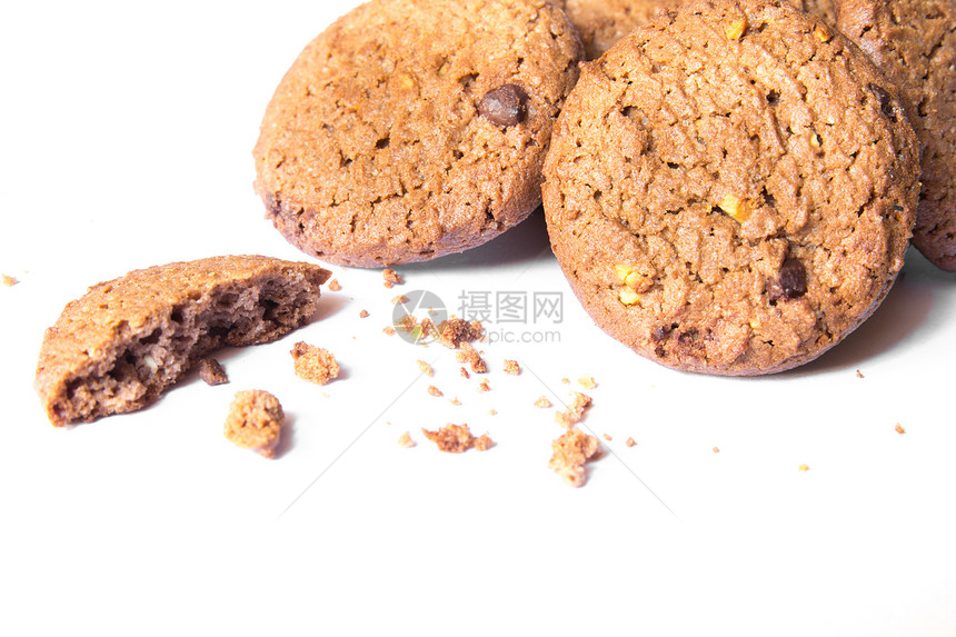 巧克力薯片饼干食物压力点点滴滴耳朵面包屑小吃垃圾白色甜点小麦图片