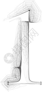 手画字体 编号 1 矢量插图背景图片