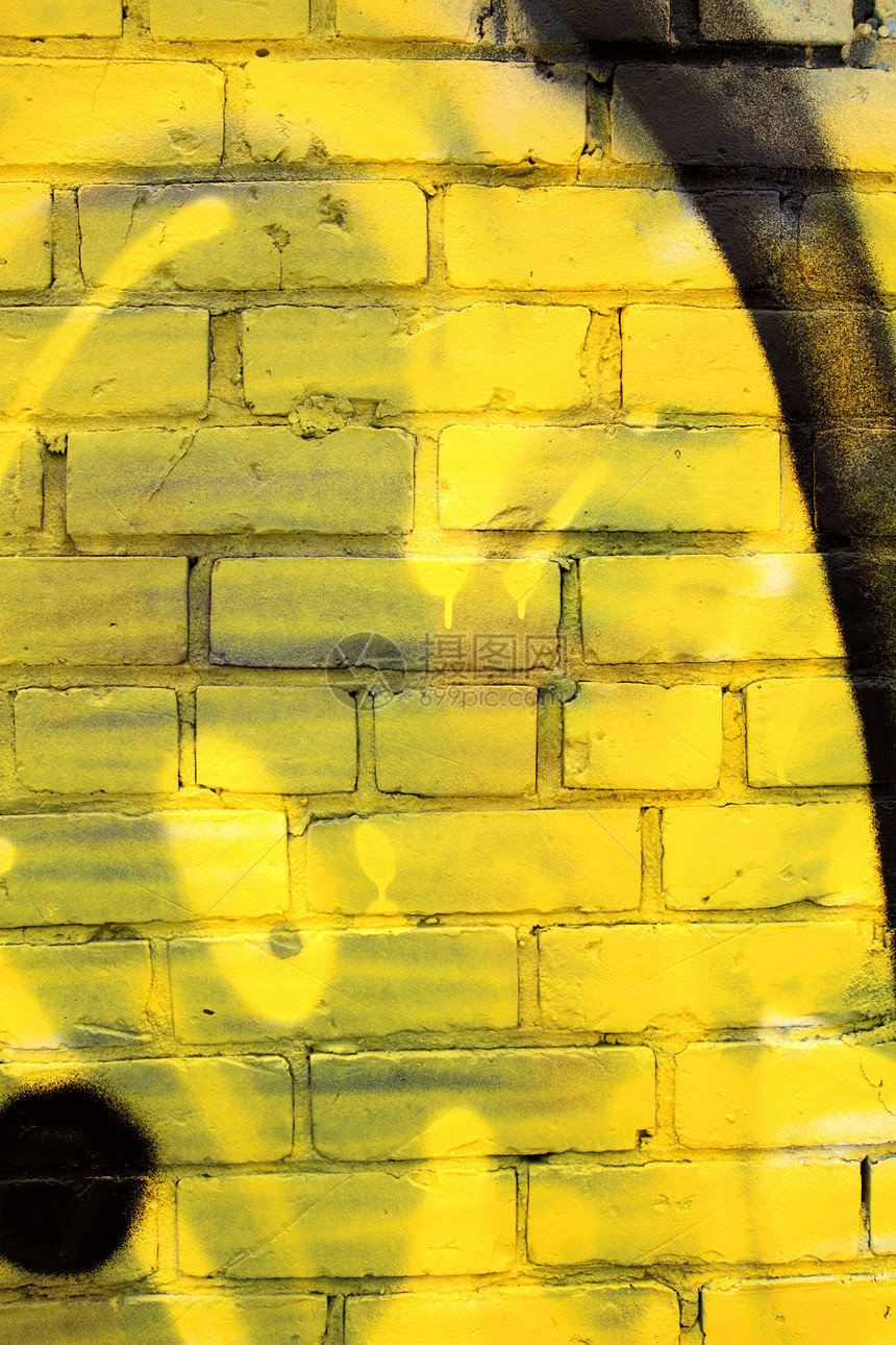 黄砖墙标签建筑学涂鸦艺术砖块绘画街道图片