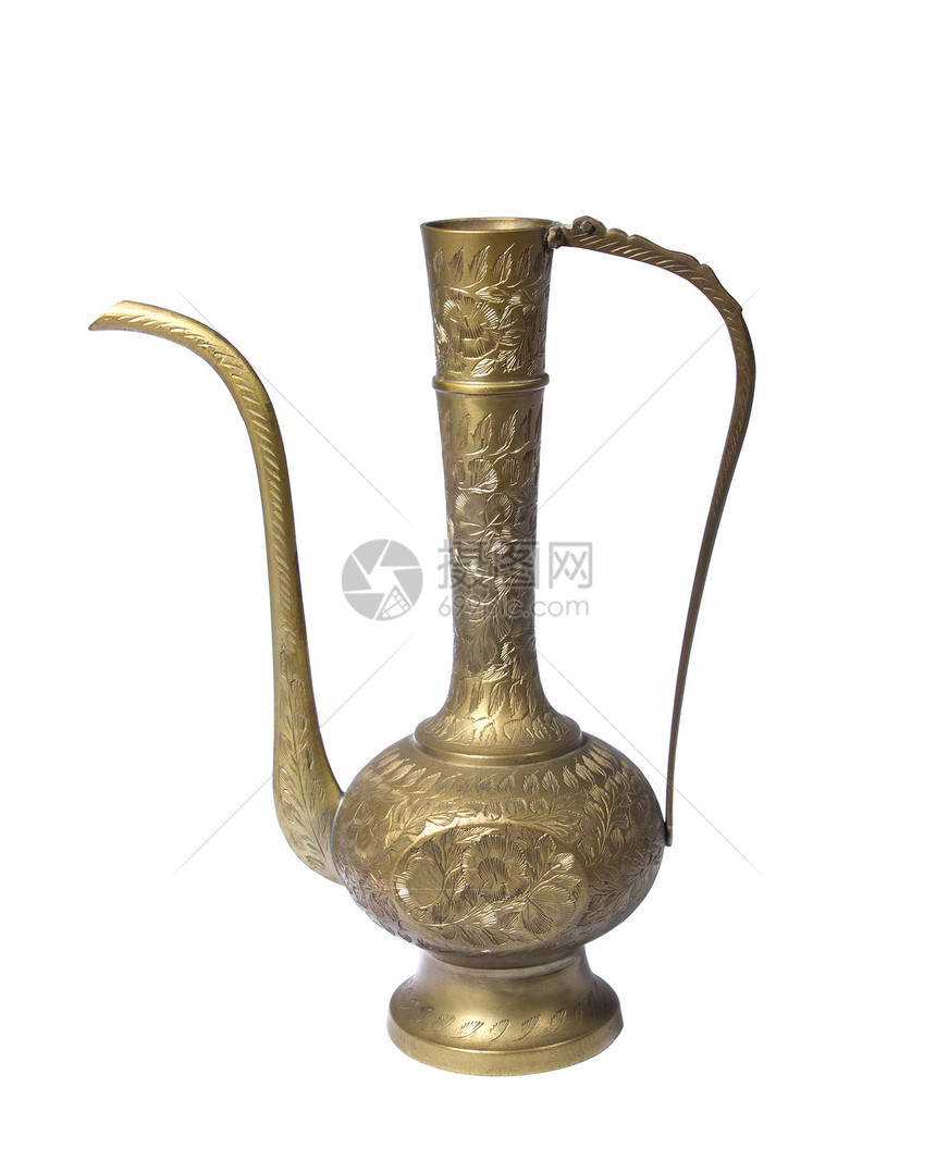 古董茶壶白色装饰品饮料金属奢华液体图片