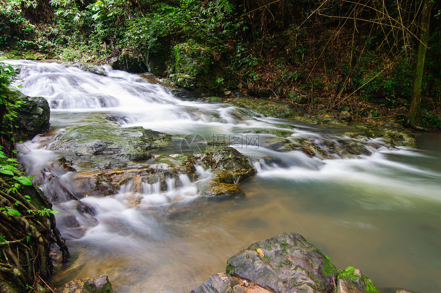 沙里卡瀑布苔藓水池运动山脉叶子职业旅行树木溪流石头图片