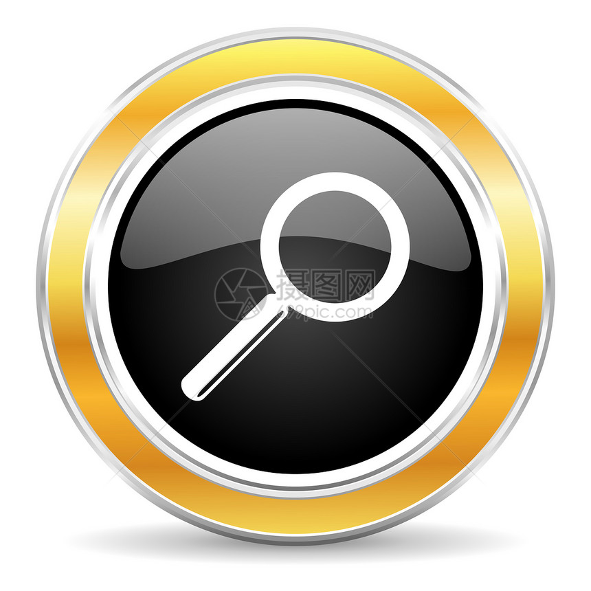 搜索图标引擎网络黑色圆圈光学工具镜片放大镜插图玻璃图片