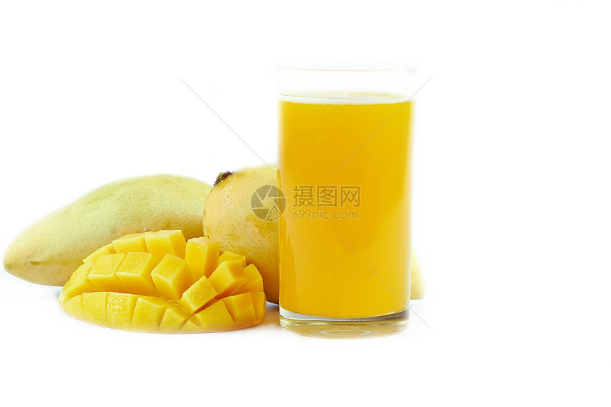 芒果果汁果味橙子饮食水瓶食物投手叶子水果茶点营养图片