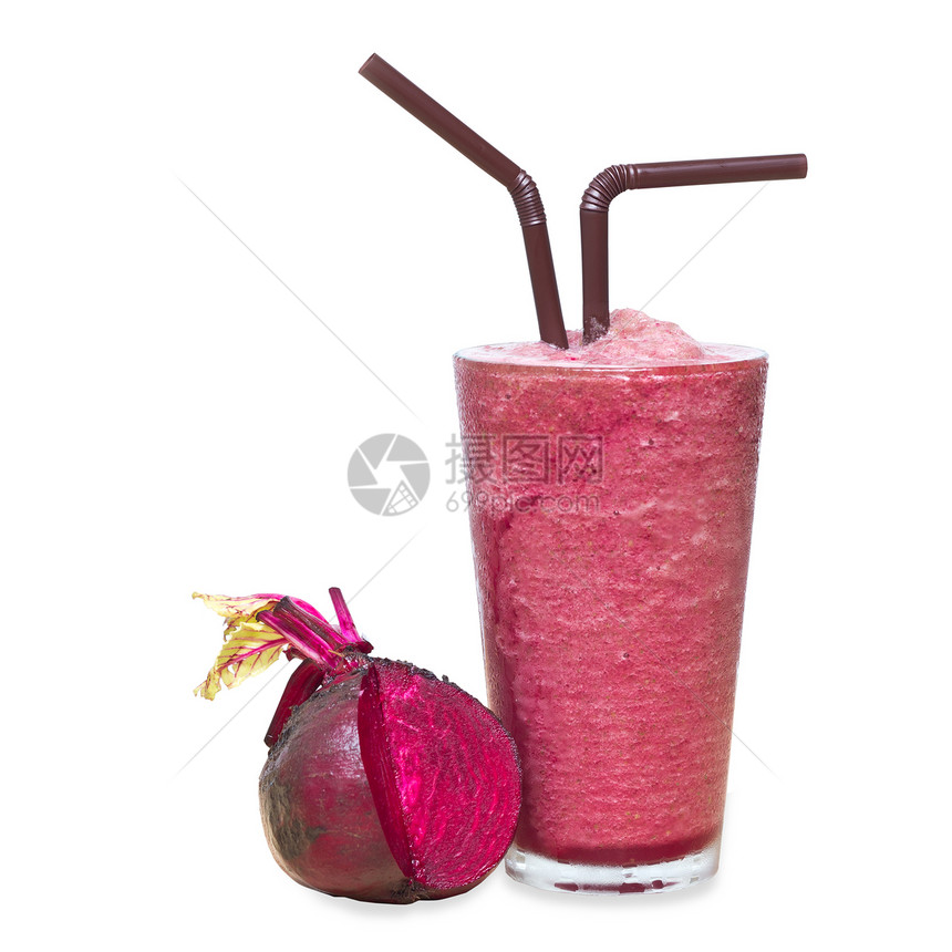 健康饮用冰沙甜菜根蔬菜活力水果净化饮食玻璃食物紫色早餐果汁图片