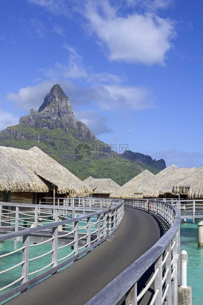 Bora Bora 地标木头热带天空假期别墅绳索奢华情调酒店小屋图片