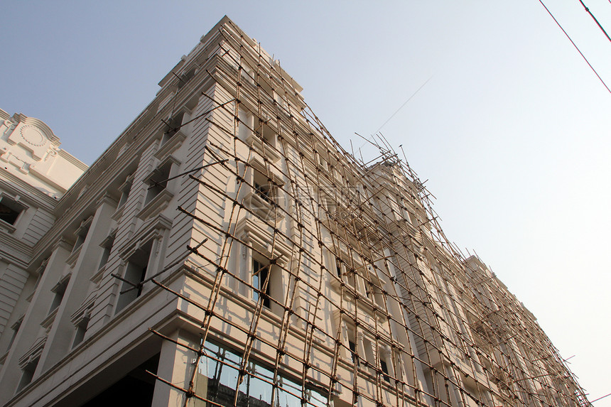 竹子脚手架 加尔各答城市传统植物建筑建筑物技术建筑学房子图片