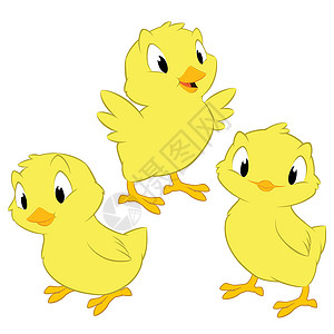 黄色鸡卡通鸡婴儿收藏插图农场小鸡黄色绘画微笑动物家禽设计图片