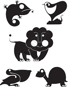 夏末蛇影原始艺术动物假影变色龙生物学动物园装饰品森林爬虫插图卡通片捕食者绘画插画