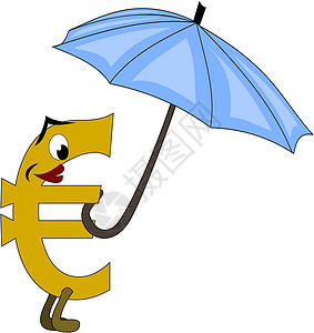 欧洲联盟保护伞下欧元;设计图片