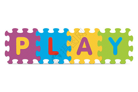 play用字母拼图书写矢量“ PLAY”插画