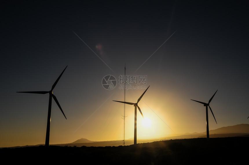 Power 发电厂 可再生能源光伏电气发电机太阳日落植物天空生态环境涡轮图片