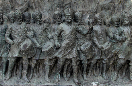 在加尔各答维多利亚纪念大楼的青铜纪念板面板机构历史石头背景图片