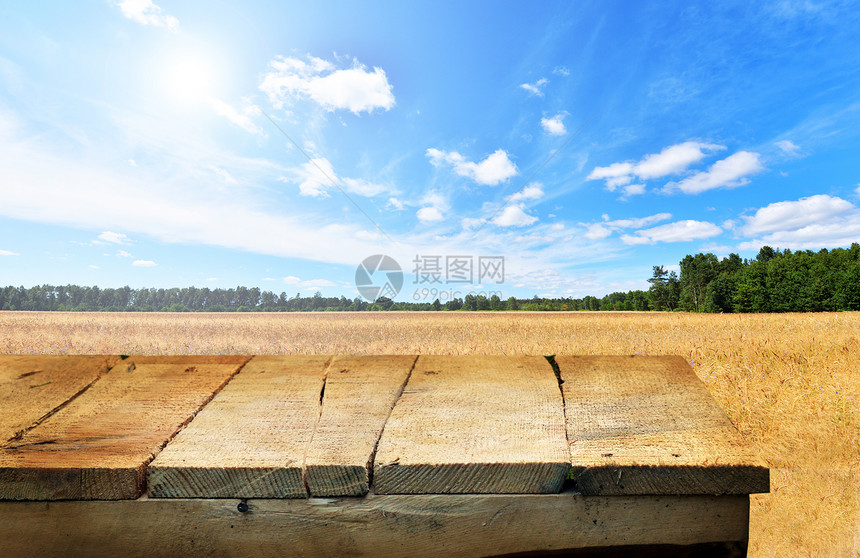 空表格小麦木板日落展示乡村广告场地木头卡片面包图片