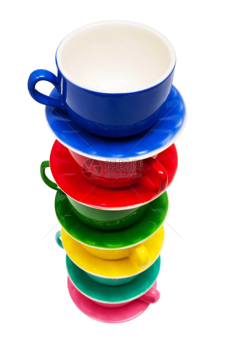 颜色杯咖啡陶瓷金字塔厨具团体平衡飞碟厨房陶器制品图片