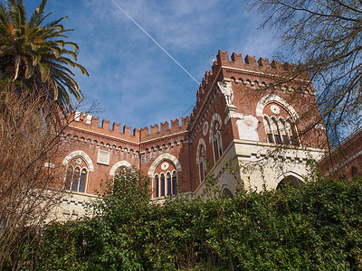 意大利热那亚的艾贝蒂斯城堡建筑学背景图片