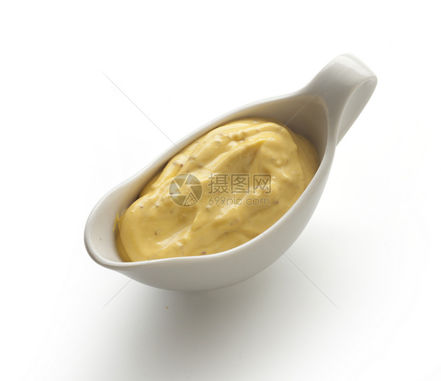 芥辣酱黄色调味品食物敷料白色图片
