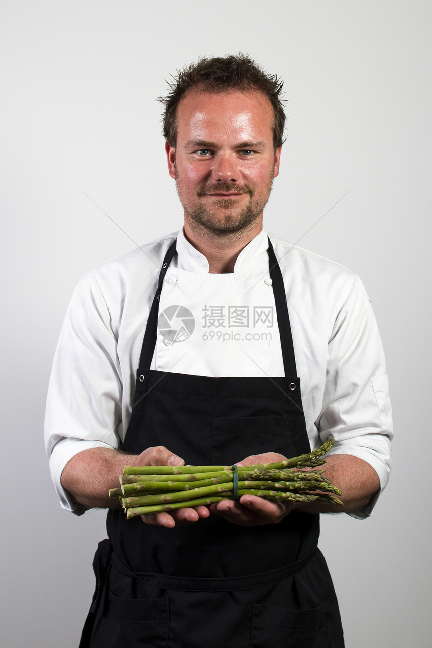 厨主美食家素食专业成人厨房绿色烹饪蔬菜健康饮食茶点图片