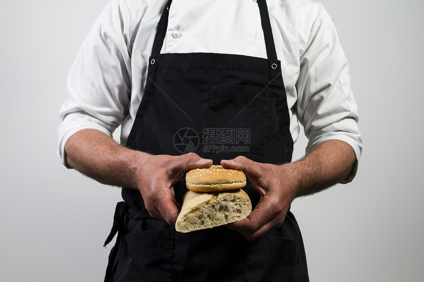 面包饼体力劳动者食物面包制服工人阶级饮食厨师工作零售围裙图片