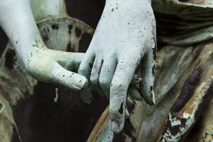 握手绿色团结青铜浪漫效果夫妻纪念馆纹理想法风化图片